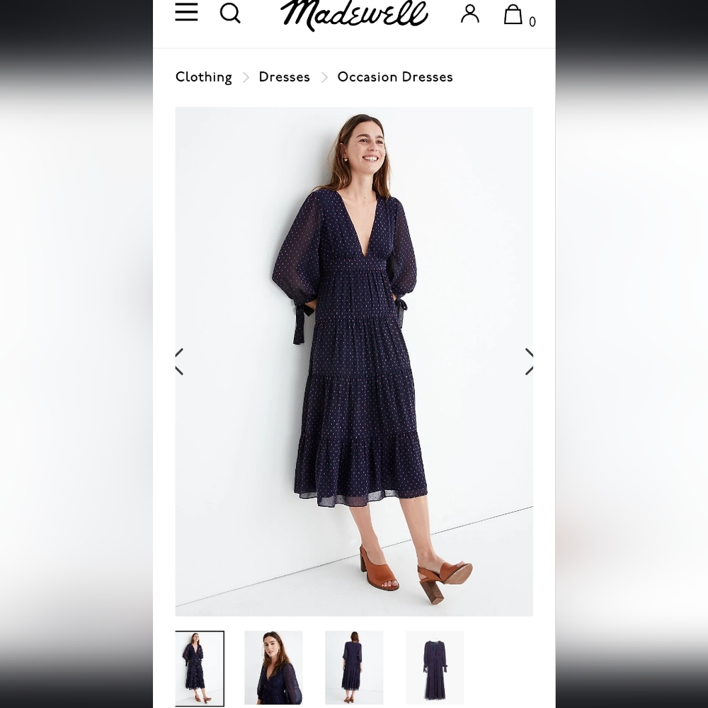 Madewell Clip Dot Midi dress